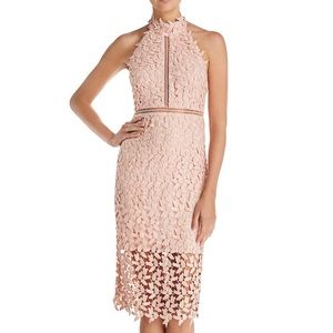 Bardōt Lace Illusion Halter Dress